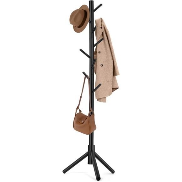 Other - Coat Rack,High-Grade Wooden‎ Coat Rack 8 Hooks and 3 Adjustable Size Free…